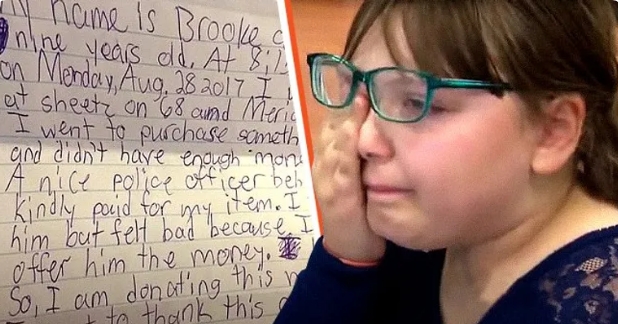 Polizei erhält einen Brief von einer 9 Jährigen, findet eine 10 Dollar Note und eine inspirierende Nachricht darin